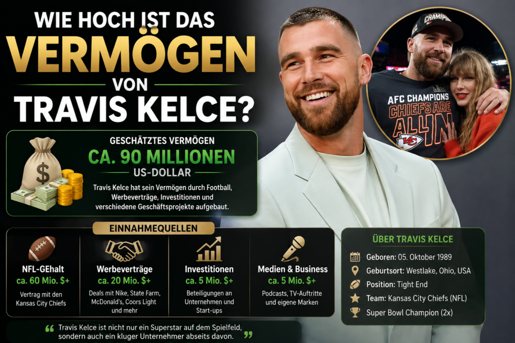 Wie hoch ist das Vermögen von Travis Kelce?